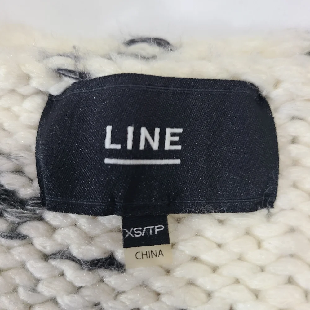 LIne Black and‎ Cream Button Up Sweater Size XS